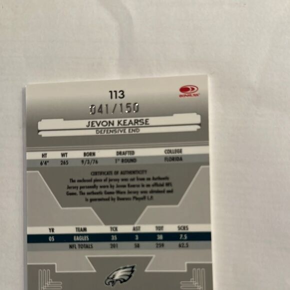 Jevon Kearse Trading Card - Red and White - Picture 4 of 4